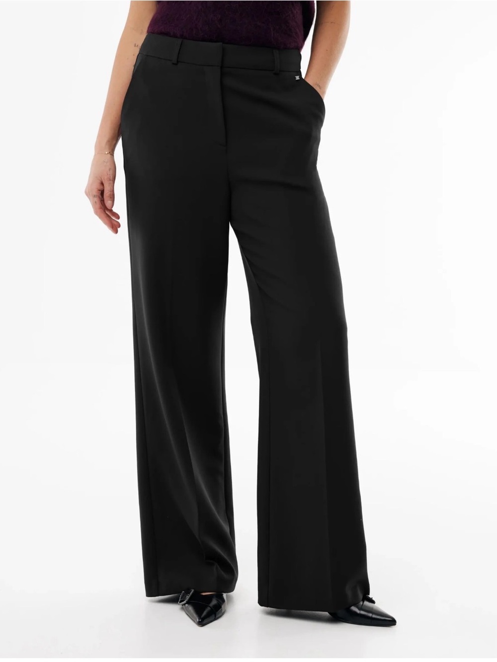 Mexx Wide Leg Black Dress Pants for Women L
